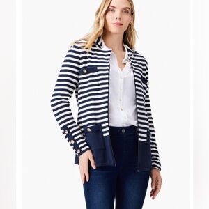 NIC+ZOE STRIPED CITY CHARM KNIT BLAZER SIZE XL